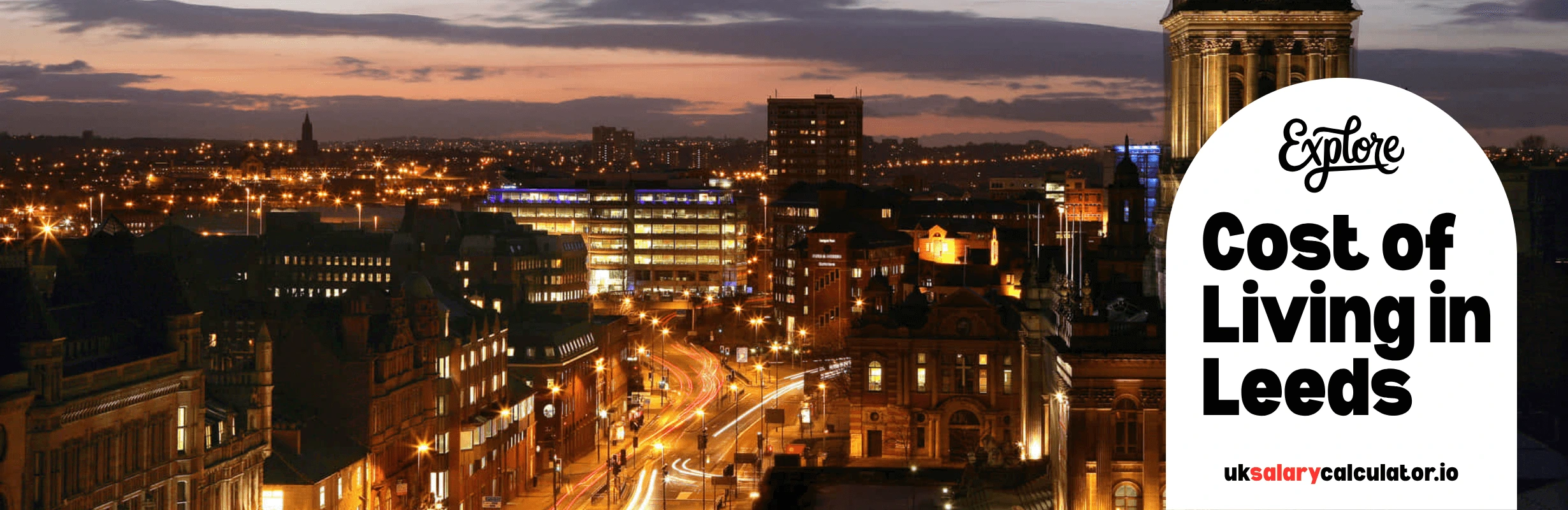 A skyline view of the city of Leeds
